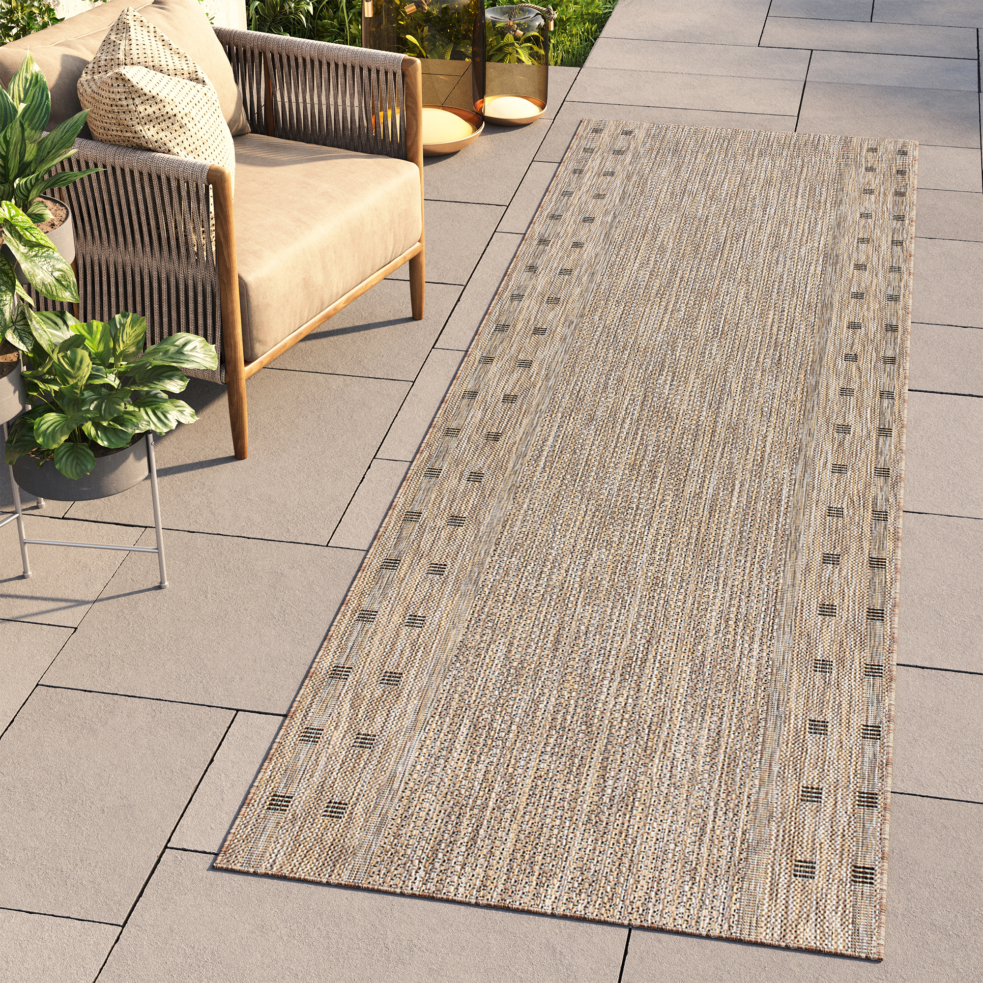 Carpet Runner Melissa Brown Border Indoor Outdoor