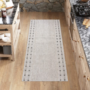Carpet Runner Melissa Grey Border Indoor Outdoor