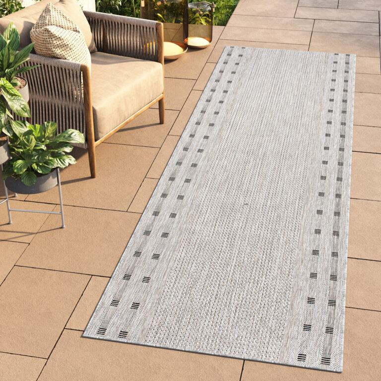 Carpet Runner Melissa Grey Border Indoor Outdoor