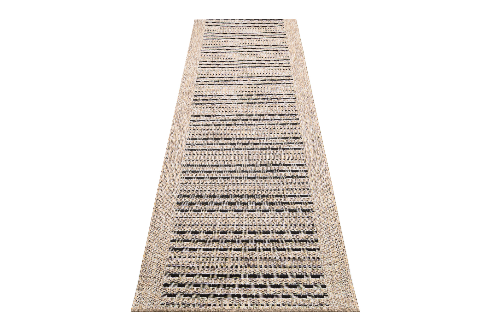 Carpet Runner Melissa Brown Black Stripes Indoor Outdoor