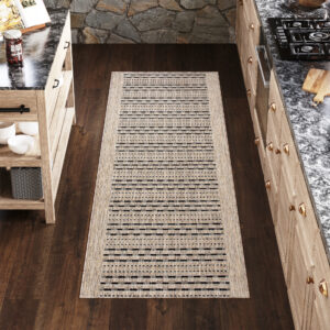 Carpet Runner Melissa Brown Black Stripes Indoor Outdoor