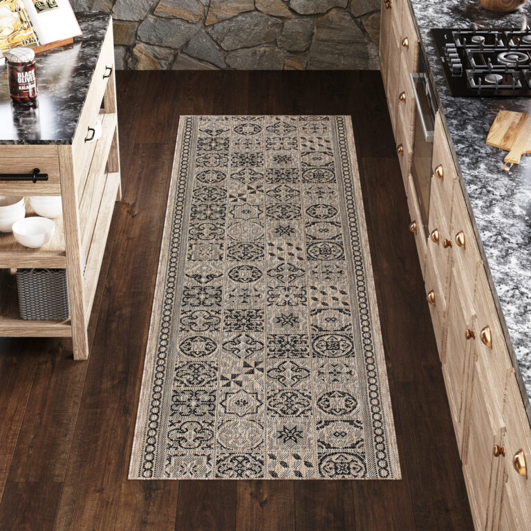 Carpet Runner Melissa Brown Black Mosaic Indoor Outdoor