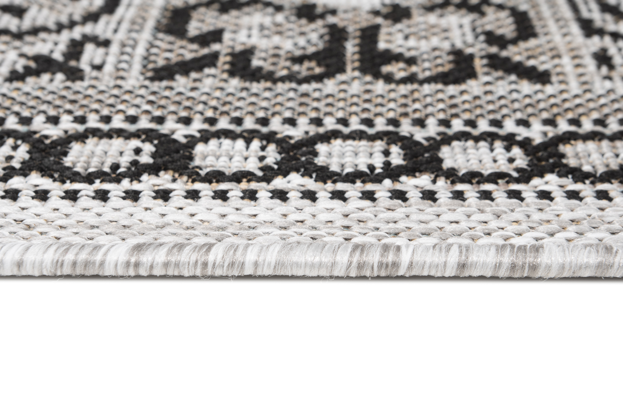 Carpet Runner Melissa Grey Black Mosaic Indoor Outdoor