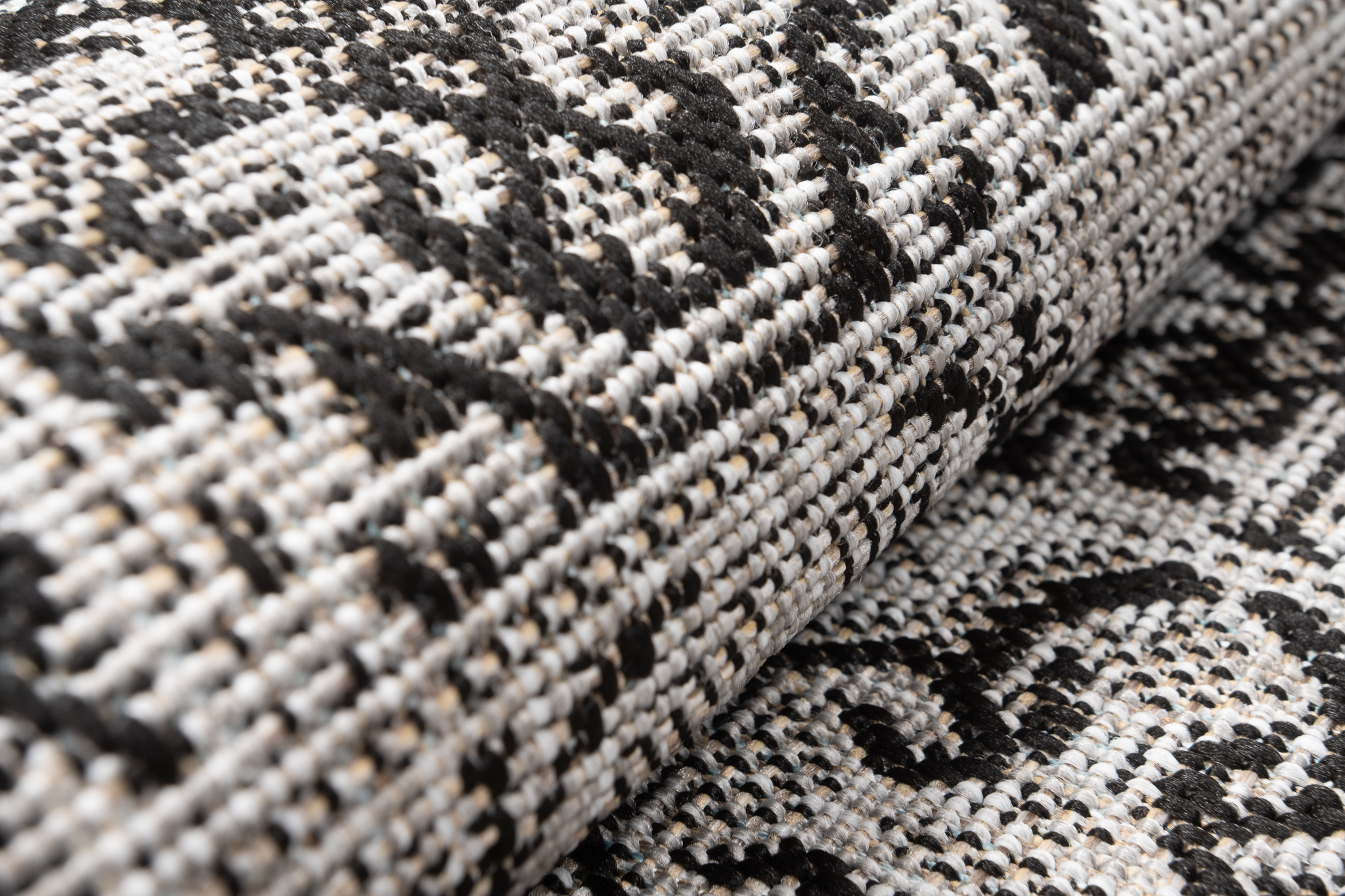 Carpet Runner Melissa Grey Black Mosaic Indoor Outdoor