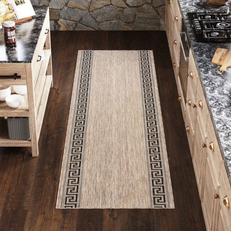 Carpet Runner Melissa Brown Black Zigzag Indoor Outdoor
