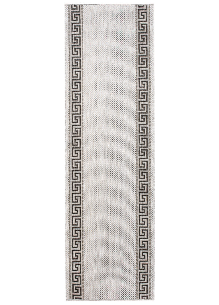 Carpet Runner Melissa Grey Black Zigzag Indoor Outdoor