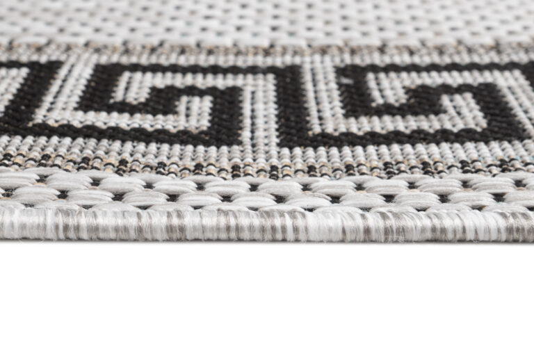 Carpet Runner Melissa Grey Black Zigzag Indoor Outdoor