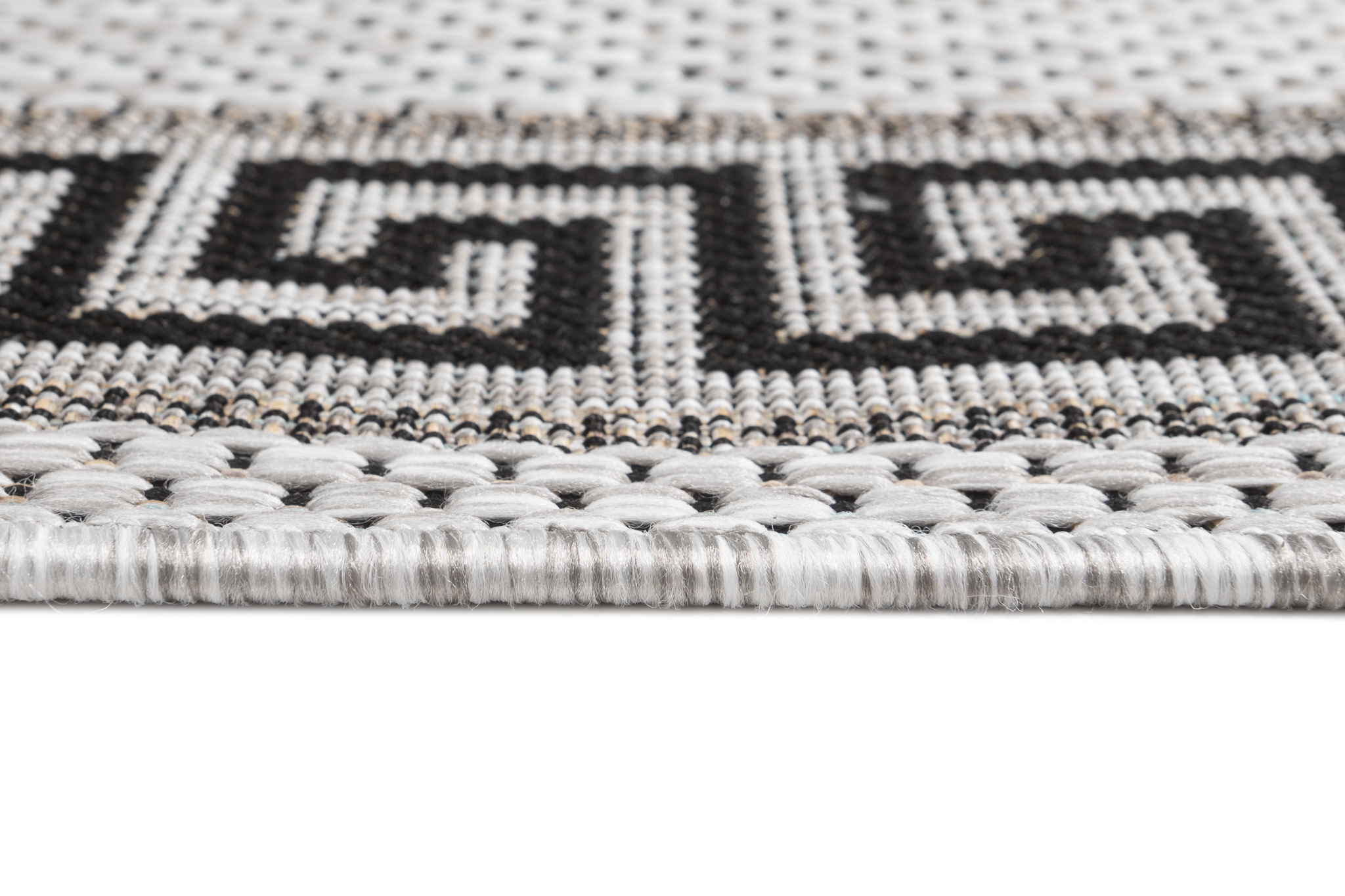 Carpet Runner Melissa Grey Black Zigzag Indoor Outdoor