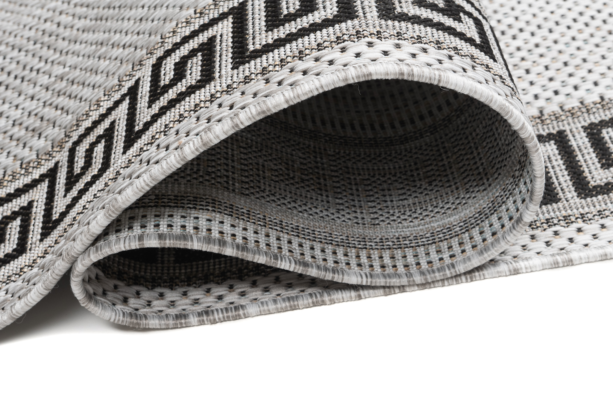 Carpet Runner Melissa Grey Black Zigzag Indoor Outdoor