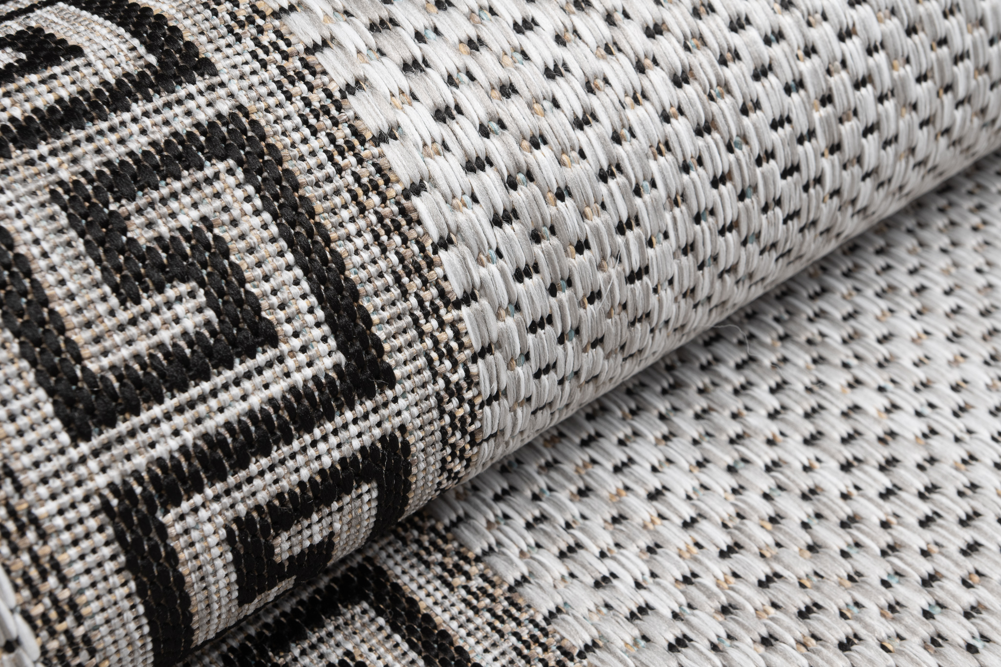 Carpet Runner Melissa Grey Black Zigzag Indoor Outdoor