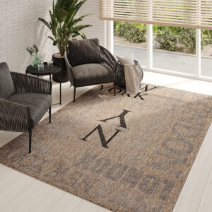 Area Rug Melissa Brown Black Cities Indoor Outdoor