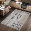 Area Rug Melissa Grey Black Cities Indoor Outdoor