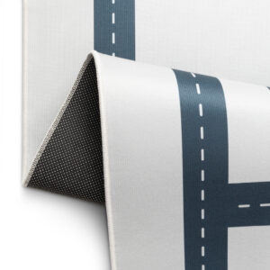 Children’s Rug Snooki Town Gray Navy Blue Non-Slip