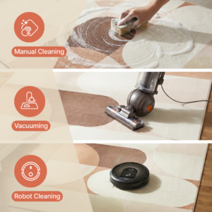 Area Rug Wisp With Irregular Shape Beige Lines