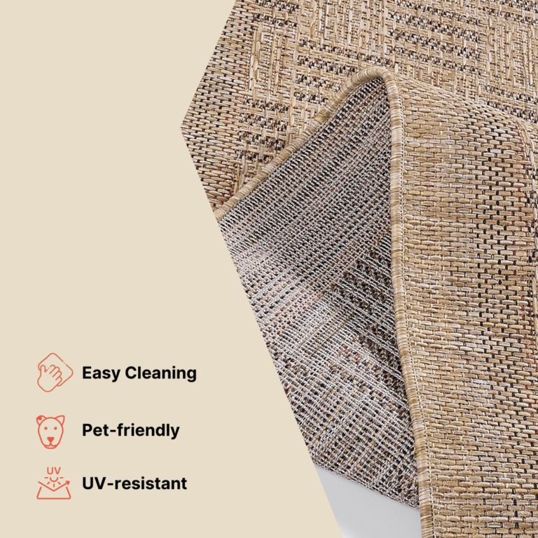 Outdoor Area Rug Yucana Brown Beige Frame