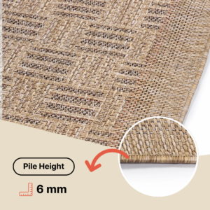 Outdoor Area Rug Yucana Beige Brown Stripes