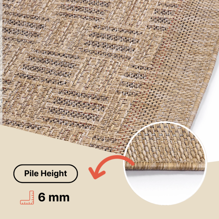 Outdoor Area Rug Yucana Brown Beige Frame