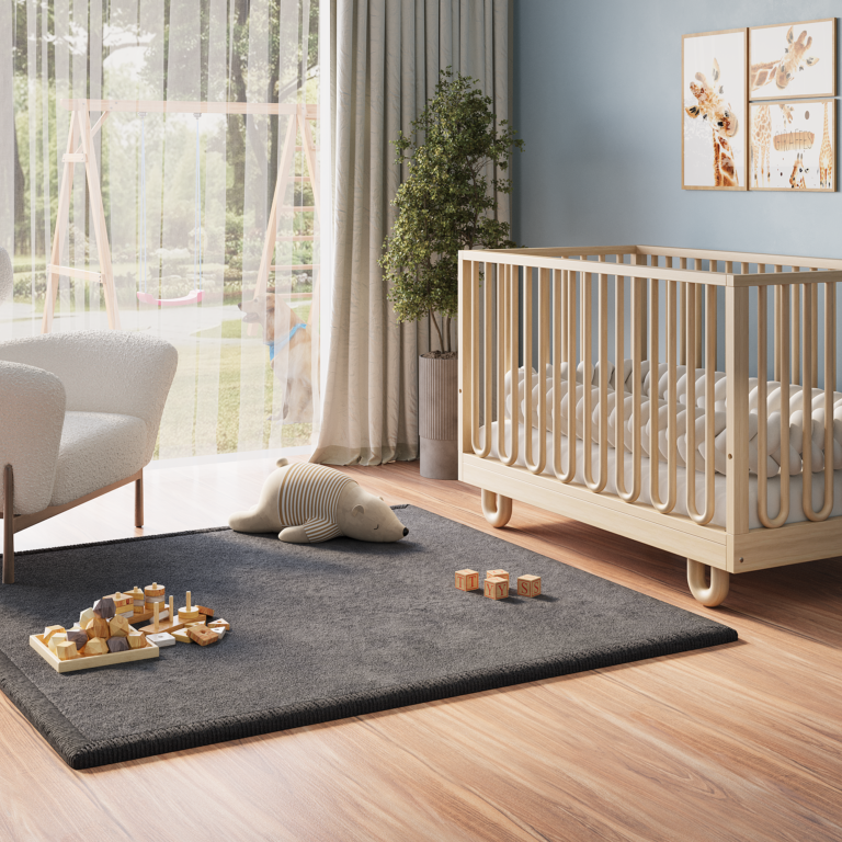 Kids’ Rug Fluffin Square Dark Grey