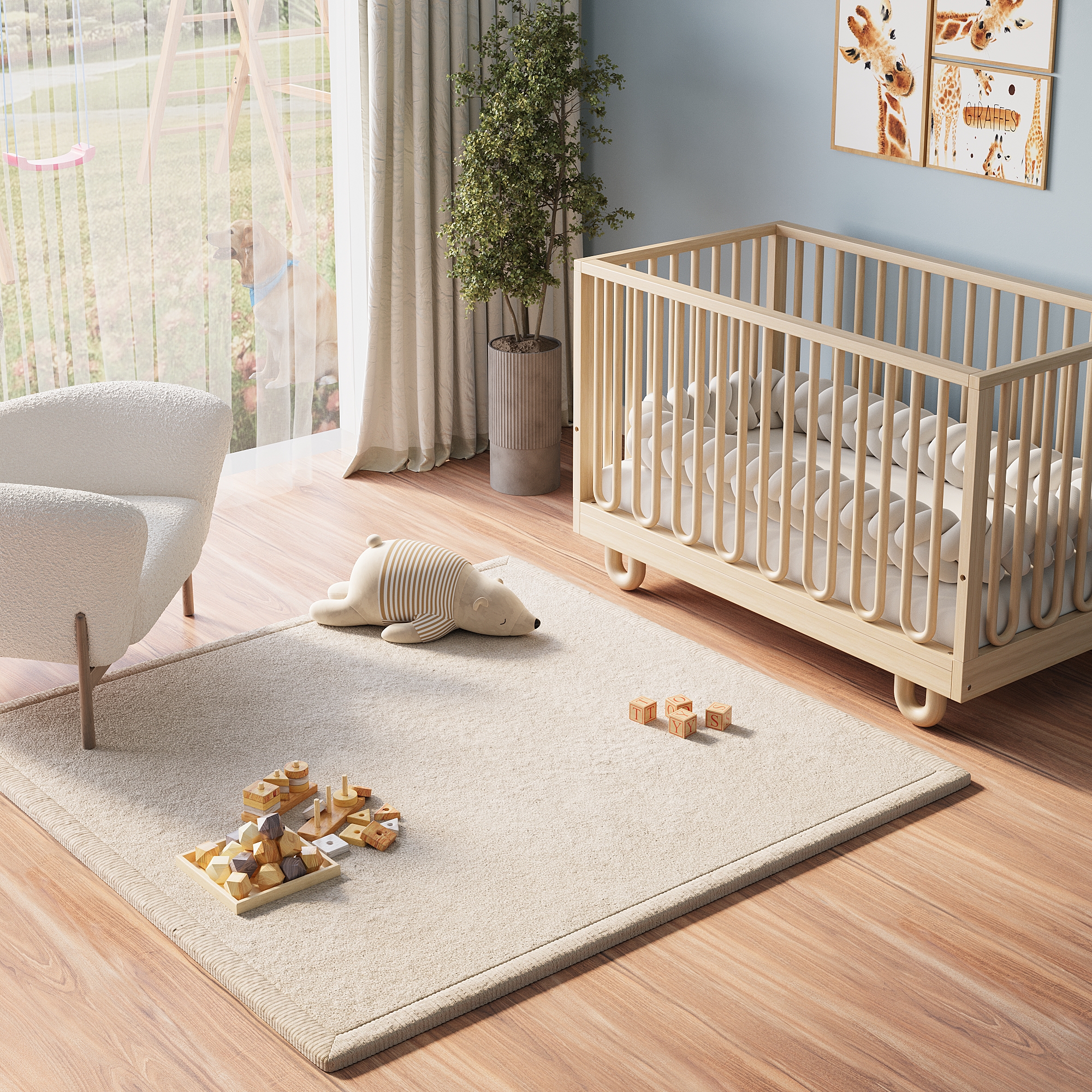 Kids’ Rug Fluffin Square Beige
