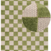 Checker Outdoor Rug Cream Green