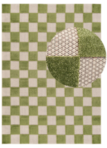 Checker Outdoor Rug Cream Green