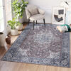 Dubai Navy Blue Vintage Non-Slip Rug