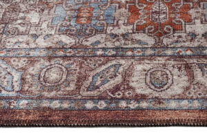Dubai Burgundy Ornamental Non-Slip Rug
