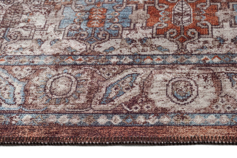 Dubai Burgundy Ornamental Non-Slip Rug