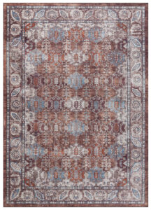 Dubai Burgundy Ornamental Non-Slip Rug