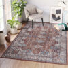 Dubai Burgundy Ornamental Non-Slip Rug