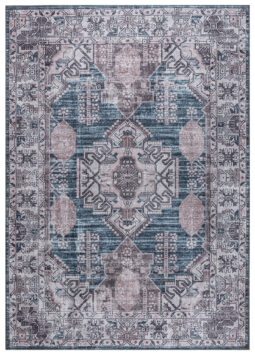 Dubai Navy Blue Distressed Non-Slip Rug