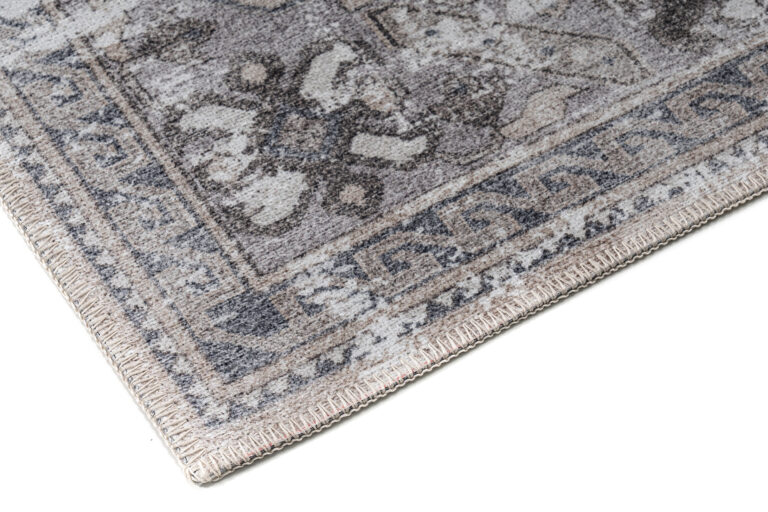 Dubai Grey Distressed Non-Slip Rug