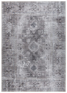 Dubai Grey Distressed Non-Slip Rug