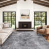 Dubai Grey Distressed Non-Slip Rug