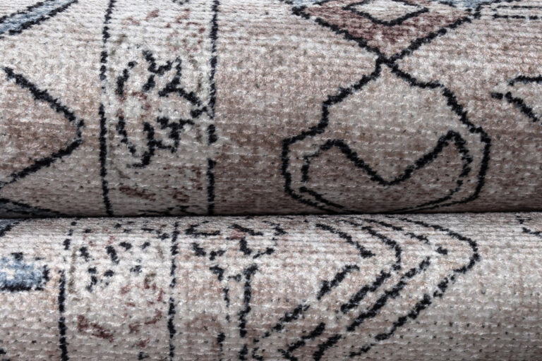 Dubai Grey Beige Vintage Non-Slip Rug