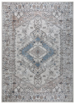 Dubai Grey Beige Vintage Non-Slip Rug