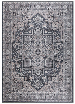Dubai Navy Blue Medallion Non-Slip Rug
