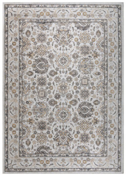 Dubai Beige Floral Pattern Non-Slip Rug