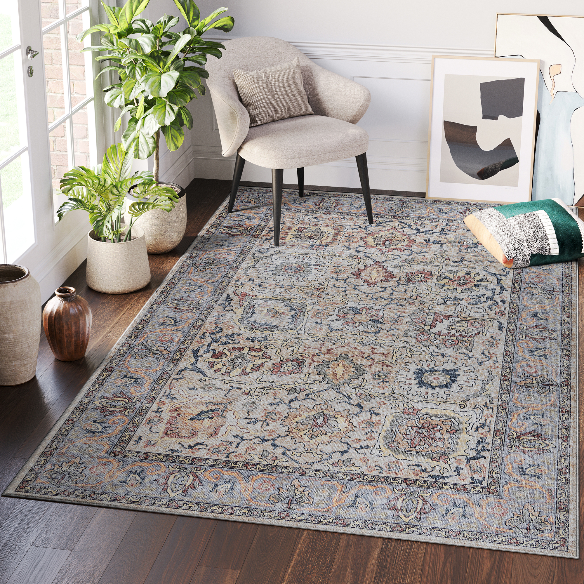 Dubai Multicolour Ornamental Non-Slip Rug