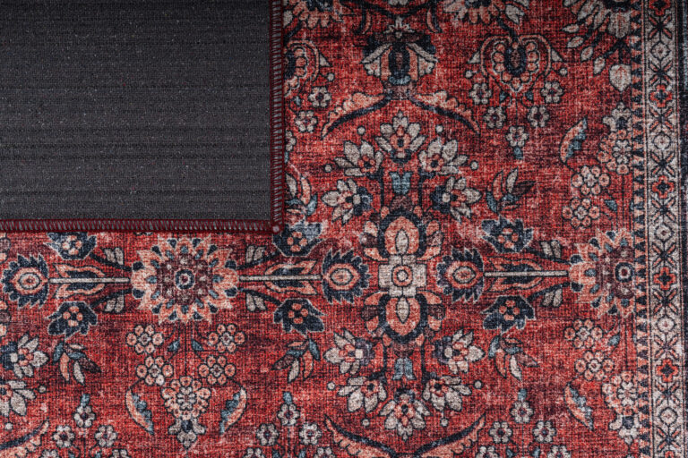 Dubai Red Ornamental Non-Slip Rug
