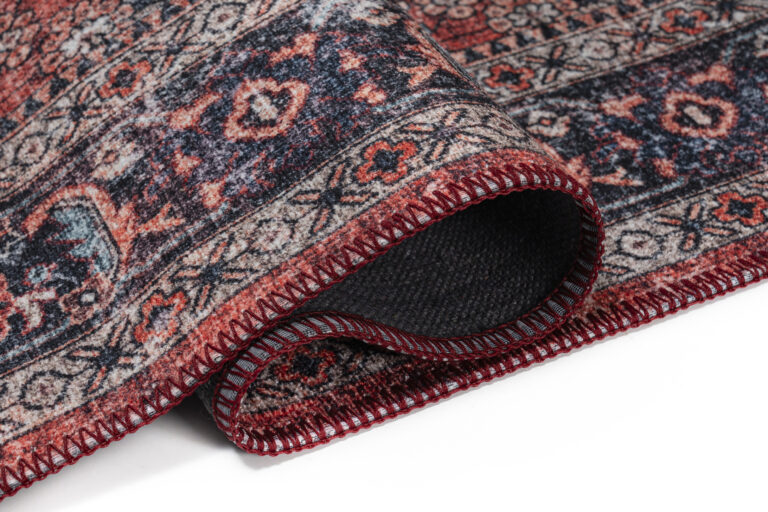 Dubai Red Ornamental Non-Slip Rug