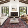 Dubai Red Ornamental Non-Slip Rug