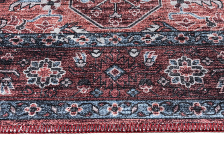 Dubai Red Navy Blue Non-Slip Rug