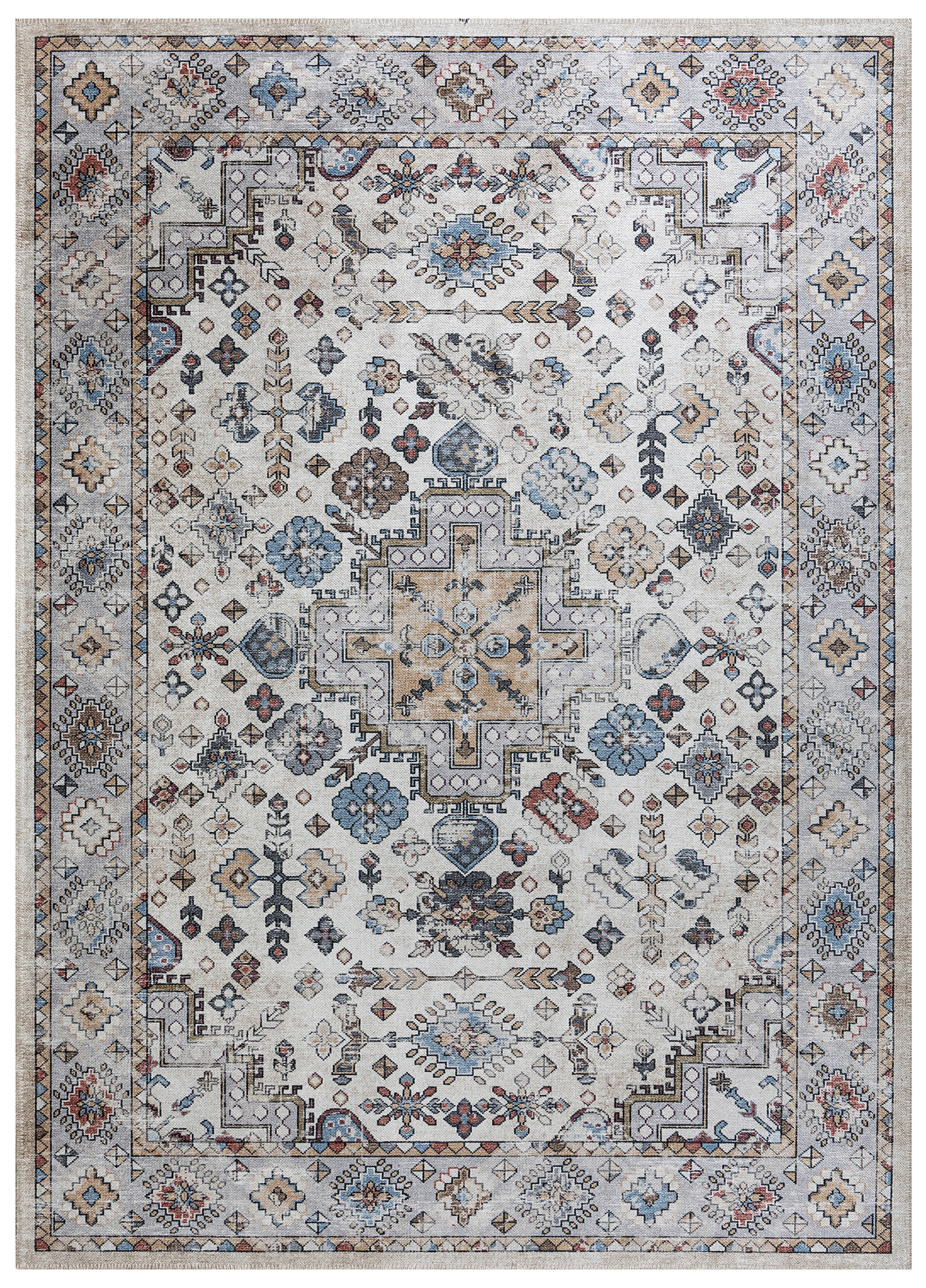 Dubai Multicolour Vintage Non-Slip Rug