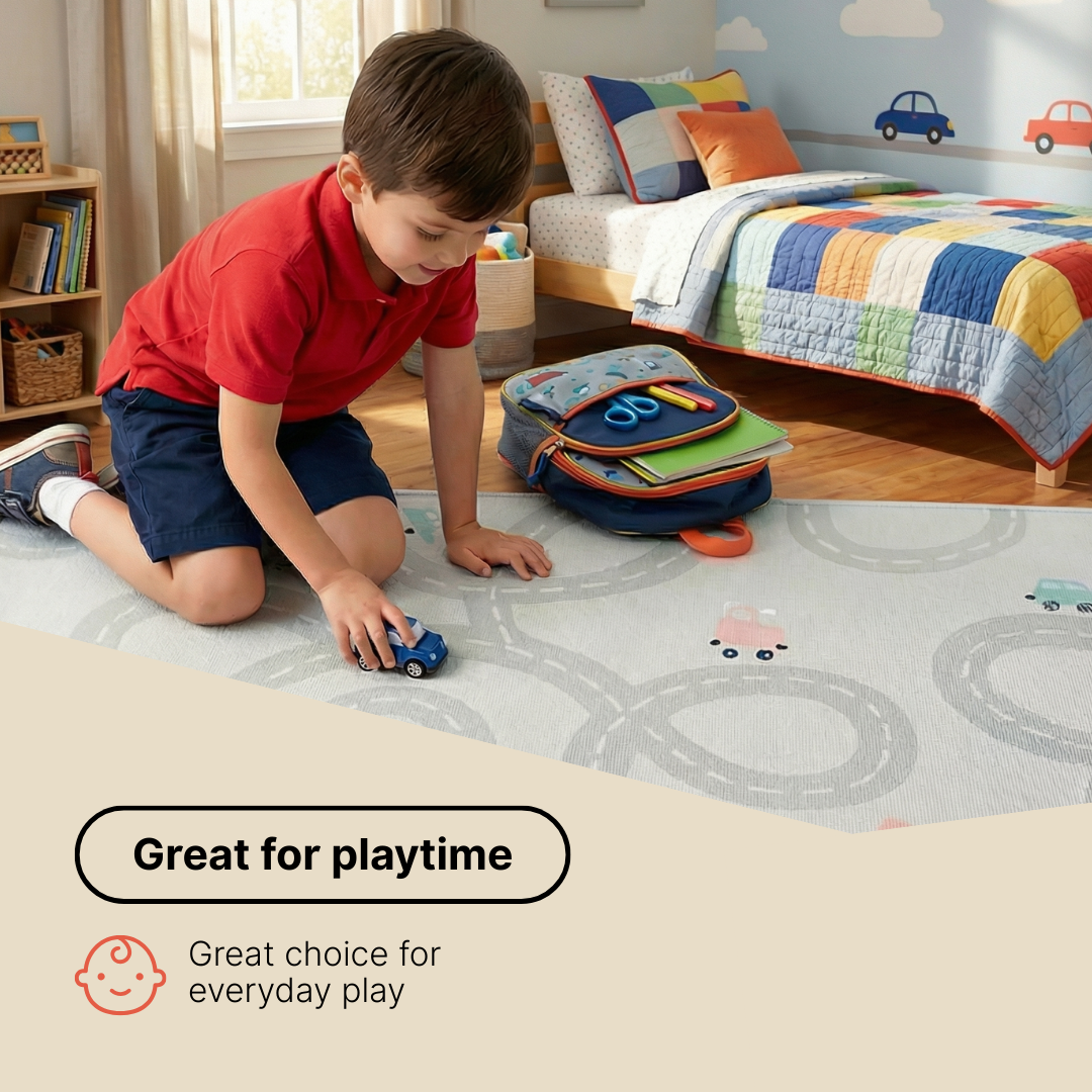 Children’s Rug Snooki Green Road Non-Slip