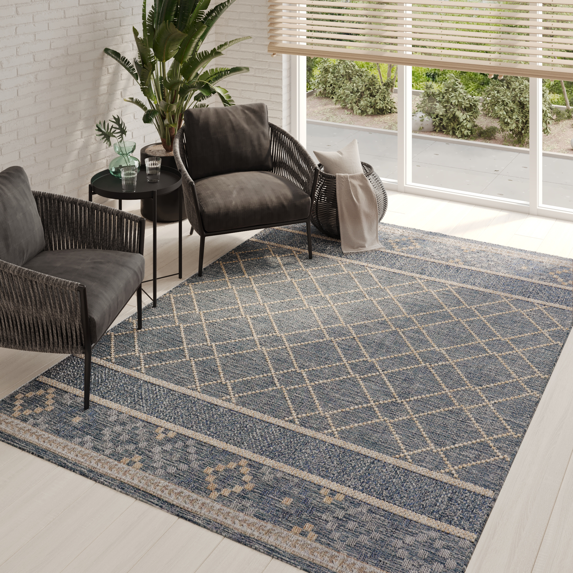 Outdoor Rug Melissa Blue Geometric