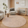 Area Rug Lumi Round Beige Non-Slip