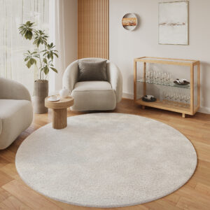 Area Rug Lumi Round Cream Non-Slip