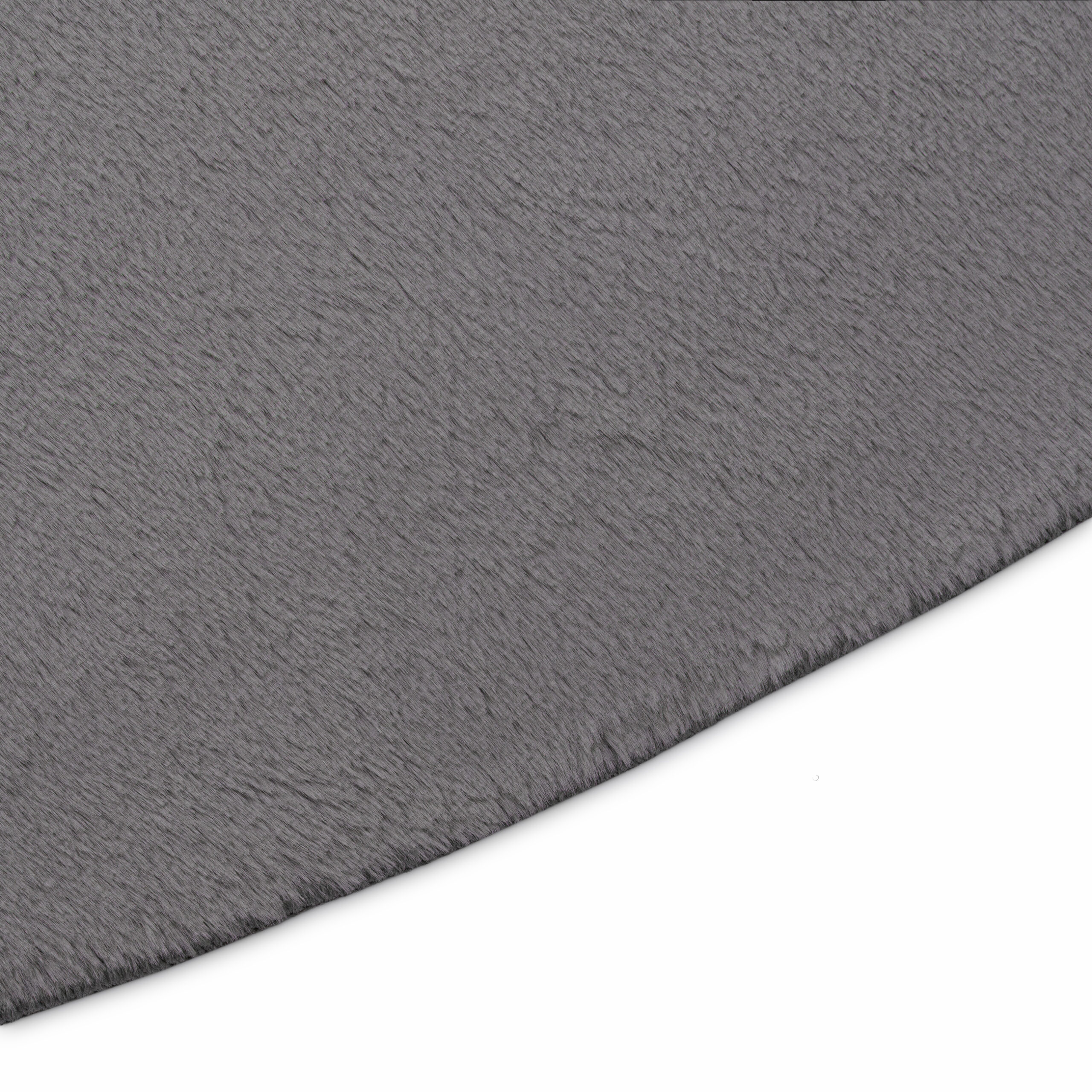 Area Rug Lumi Round Dark Grey Non-Slip