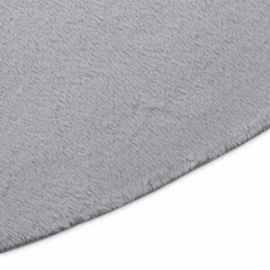 Area Rug Lumi Round Light Grey Non-Slip